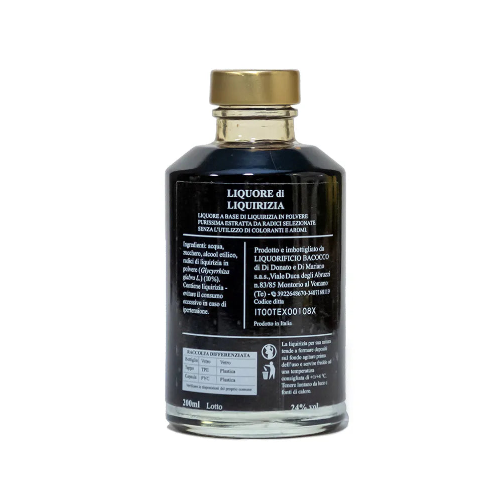 Retro bottiglia di Liquore alla Liquirizia Artigianale Bacocco da 200
ml