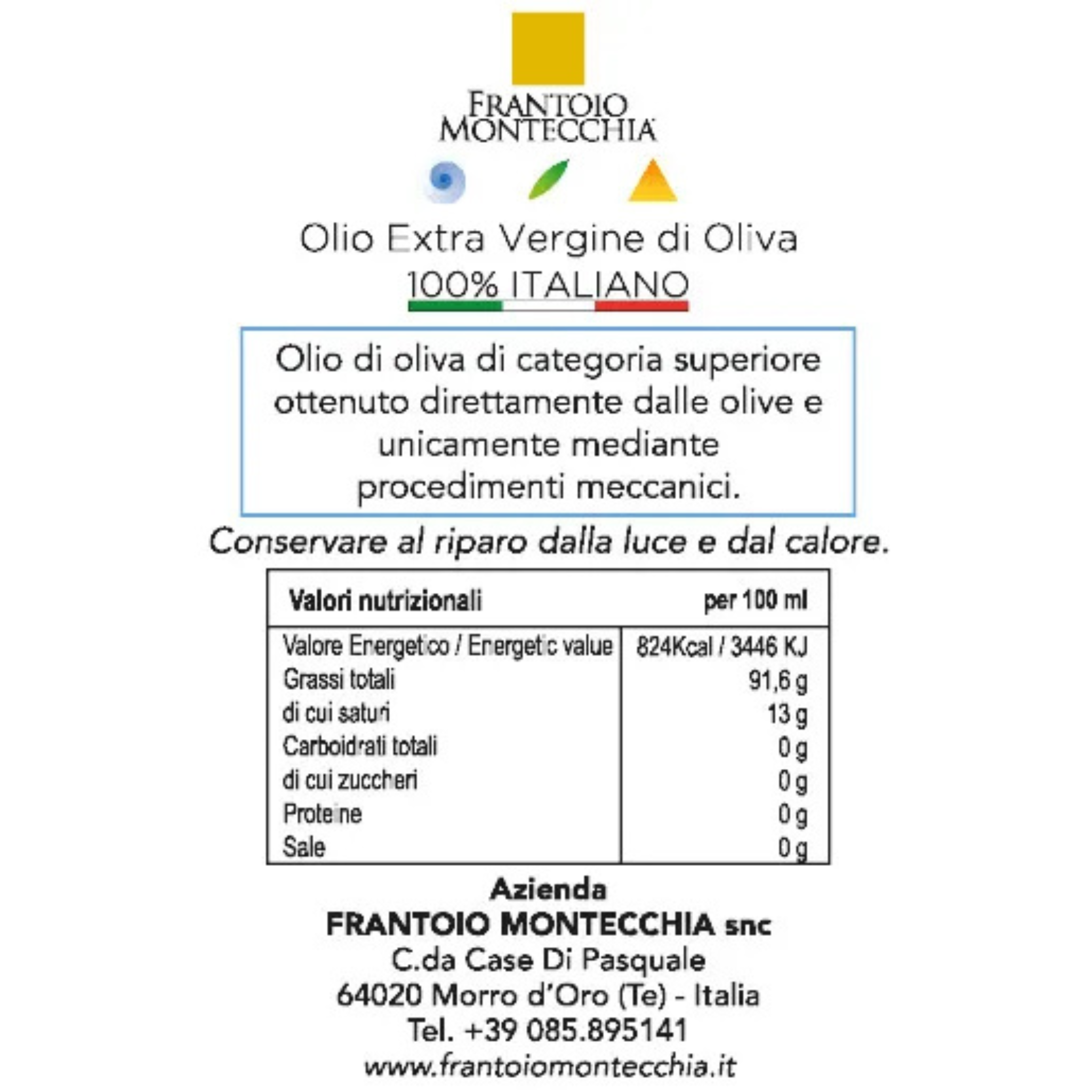 Aceite de Oliva Virgen Extra INSULAE Abruzzo - Molino de Aceite Gran Sasso