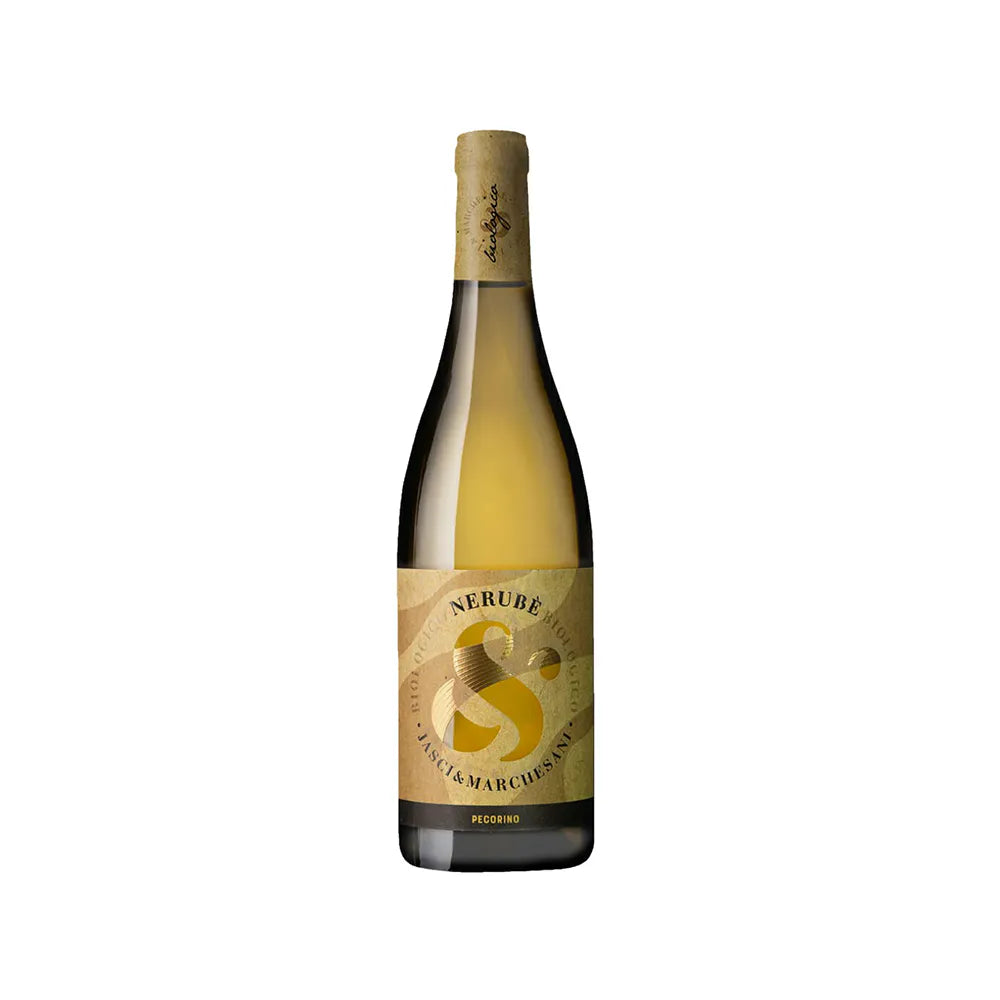 Fotot di una bottiglia di Vino Pecorino DOC Biologico Nerubè di Jasci&amp;Marchesani